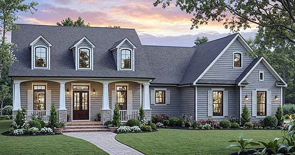 Contemporary, Country, Craftsman, Farmhouse, Southern House Plan 102065 with 4 Beds, 3 Baths, 2 Car Garage Elevation