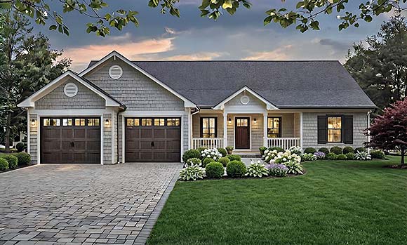 Contemporary, Farmhouse, Ranch, Traditional House Plan 102066 with 3 Beds, 2 Baths, 2 Car Garage Elevation