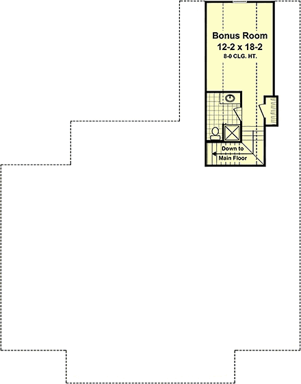 Contemporary, Farmhouse, Ranch, Traditional House Plan 102070 with 3 Beds, 3 Baths, 2 Car Garage Second Level Plan