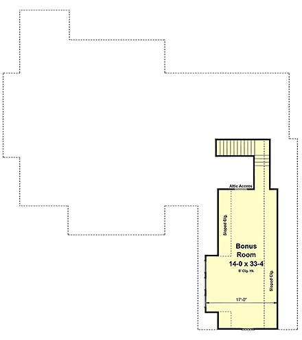 Contemporary, Farmhouse, Ranch, Traditional House Plan 102072 with 4 Beds, 3 Baths, 2 Car Garage Second Level Plan