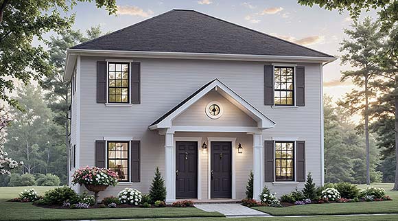 Country, Traditional Multi-Family Plan 102073 with 4 Beds, 4 Baths Elevation