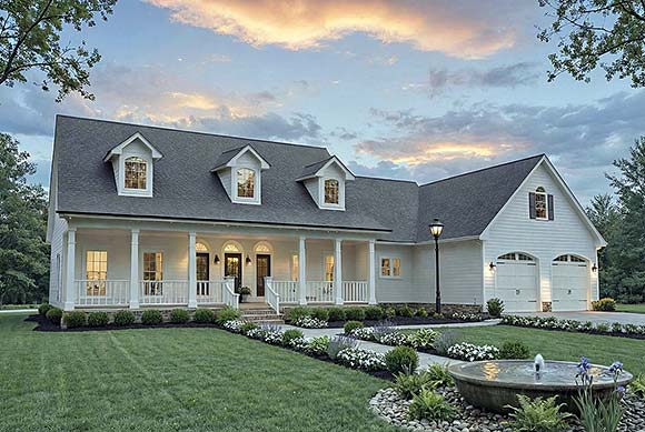 Contemporary, Country, Farmhouse, Ranch House Plan 102075 with 3 Beds, 3 Baths, 2 Car Garage Elevation