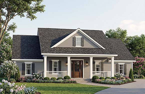Contemporary, Country, Farmhouse, Ranch House Plan 102078 with 3 Beds, 2 Baths, 2 Car Garage Elevation