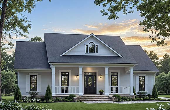 Contemporary, Country, Farmhouse, Traditional House Plan 102085 with 3 Beds, 2 Baths, 2 Car Garage Elevation