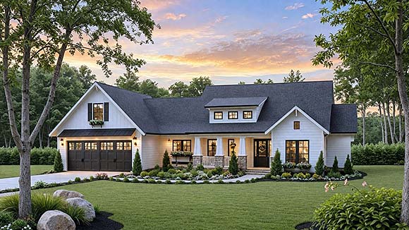 Contemporary, Craftsman, Farmhouse, Ranch House Plan 102086 with 3 Beds, 2 Baths, 2 Car Garage Elevation