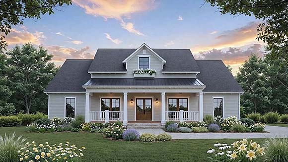 Contemporary, Craftsman, Farmhouse, Ranch House Plan 102087 with 3 Beds, 2 Baths, 2 Car Garage Elevation
