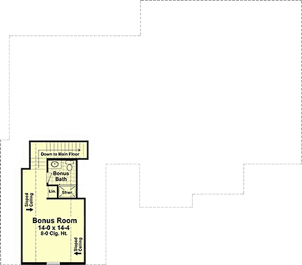 Contemporary, Country, Craftsman, Farmhouse House Plan 102088 with 3 Beds, 3 Baths, 2 Car Garage Second Level Plan