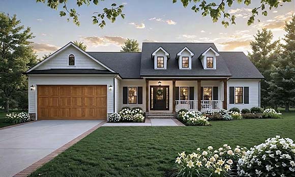 Contemporary, Country, Farmhouse, Ranch House Plan 102089 with 3 Beds, 3 Baths, 2 Car Garage Elevation