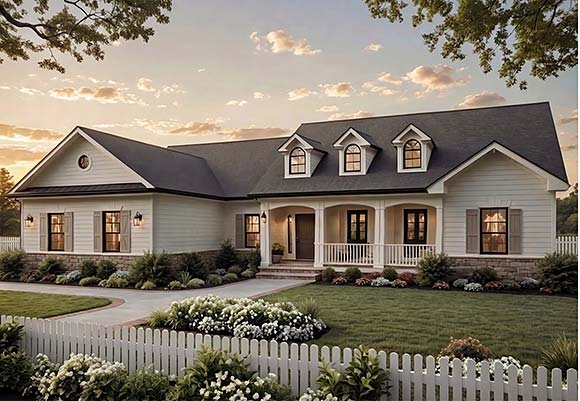 Contemporary, Craftsman, Farmhouse, Ranch House Plan 102090 with 3 Beds, 3 Baths, 2 Car Garage Elevation