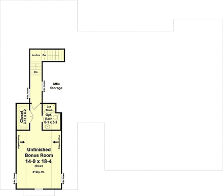 Contemporary, Craftsman, Farmhouse, Ranch House Plan 102092 with 4 Beds, 3 Baths, 2 Car Garage Second Level Plan
