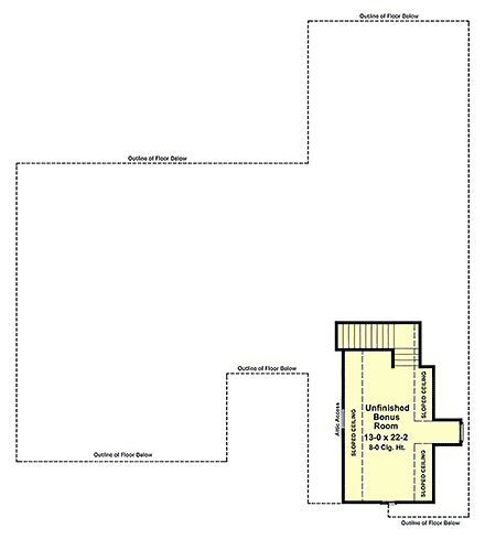 Contemporary, Country, Craftsman, Farmhouse House Plan 102095 with 4 Beds, 3 Baths, 2 Car Garage Second Level Plan