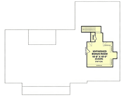 European, Ranch, Traditional House Plan 102098 with 4 Beds, 4 Baths, 3 Car Garage Second Level Plan