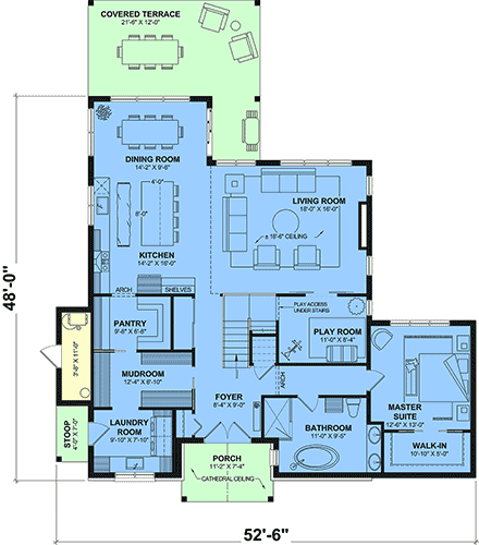 Contemporary, Country, Craftsman, Farmhouse, New American House Plan 102101 with 5 Beds, 2 Baths First Level Plan