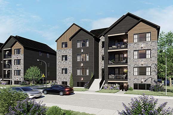 Contemporary, Country, Craftsman Multi-Family Plan 102103 with 20 Beds, 8 Baths Elevation