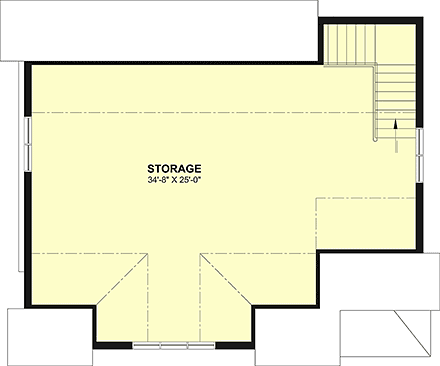 Contemporary, Country, Farmhouse, New American 2 Car Garage Plan 102107 Second Level Plan