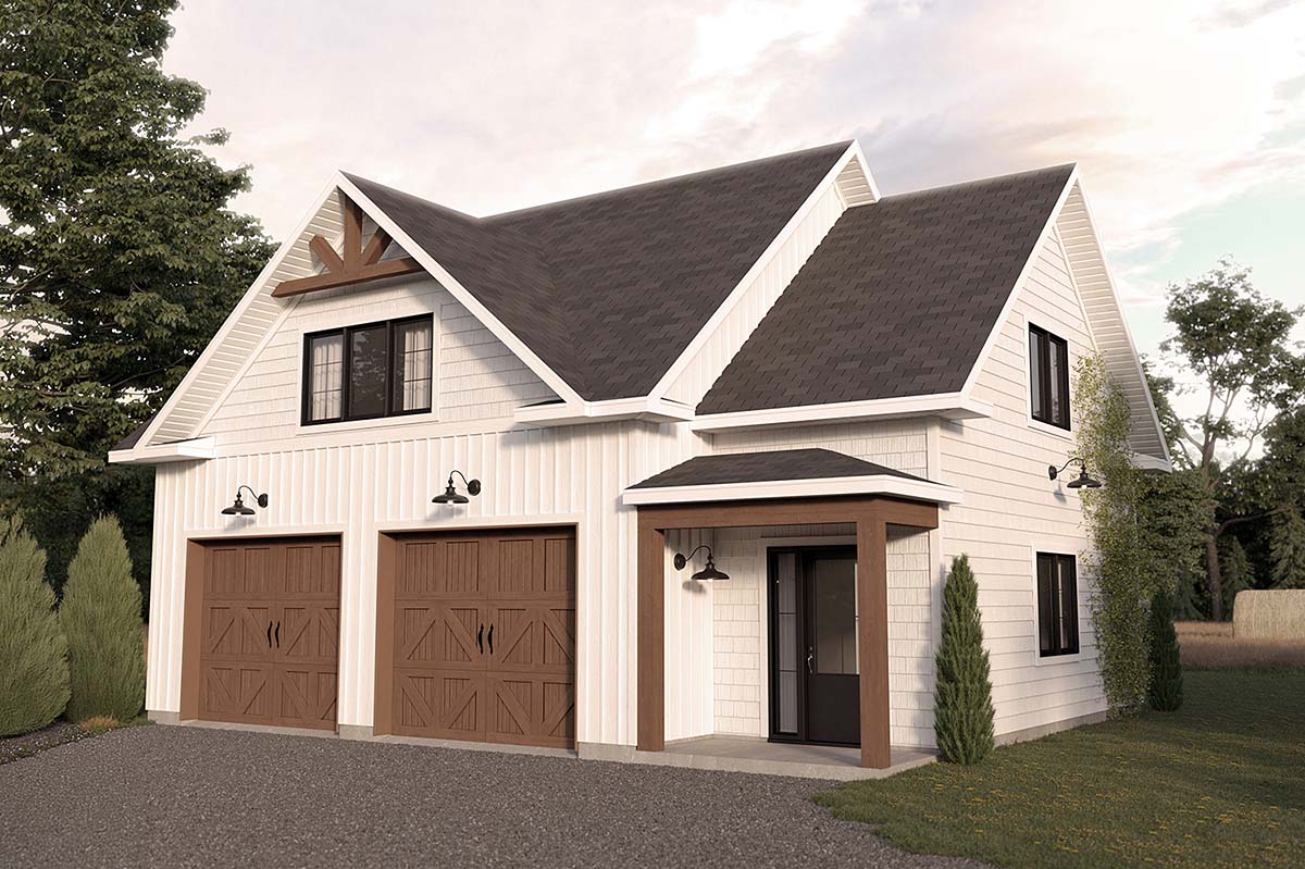 Garage Plan 102107 - 2 Car Garage New American Style | COOLhouseplans.com