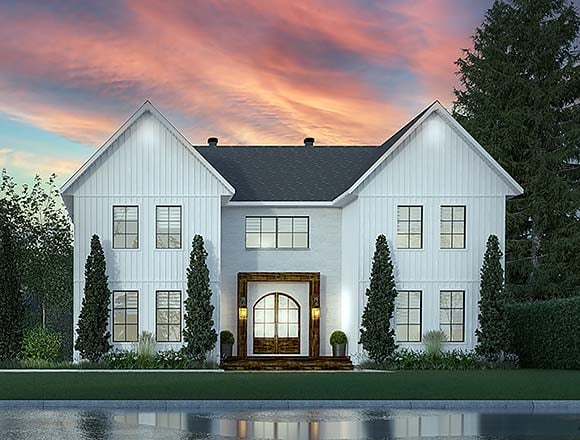 Contemporary, Country, Farmhouse, Traditional House Plan 102114 with 4 Beds, 2 Baths Elevation