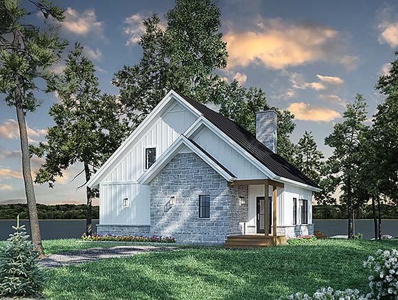 Cabin, Contemporary, Cottage, Craftsman, Farmhouse House Plan 102115 with 3 Beds, 3 Baths Elevation