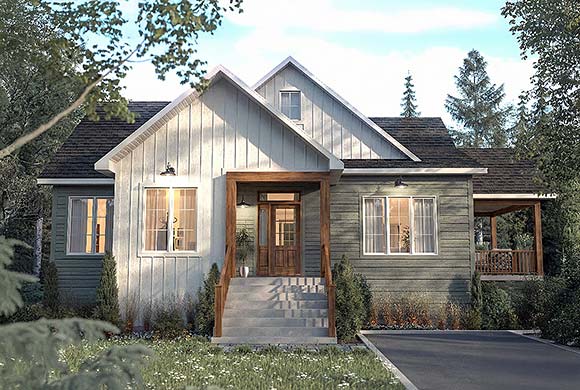 Craftsman, Farmhouse, New American, Traditional House Plan 102122 with 1 Beds, 2 Baths Elevation