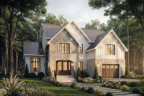 Country, European, Farmhouse, Traditional House Plan 102124 with 3 Beds, 3 Baths, 1 Car Garage Elevation