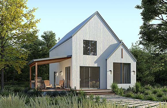 Contemporary, Cottage House Plan 102126 with 3 Beds, 3 Baths Elevation