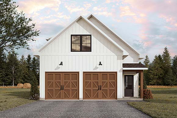 Cape Cod, Contemporary, Country, Craftsman, Farmhouse, New American, Traditional 2 Car Garage Plan 102127 Elevation