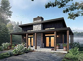 Plan Number 102129 - 930 Square Feet