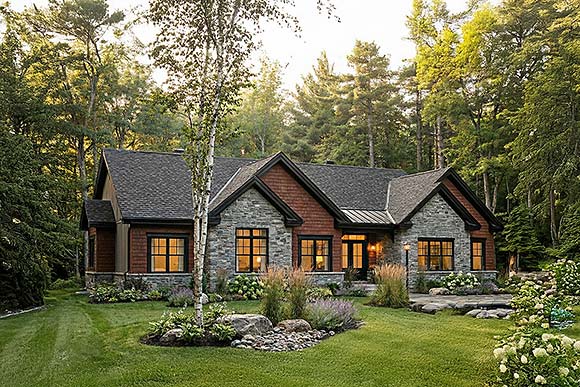 Craftsman, New American House Plan 102136 with 3 Beds, 2 Baths, 2 Car Garage Elevation
