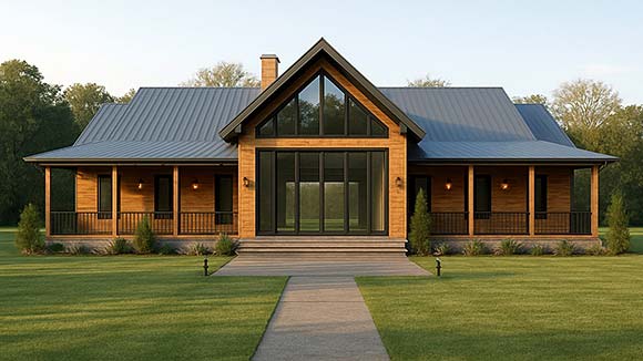 Contemporary, Cottage, Farmhouse, Traditional House Plan 102205 with 3 Beds, 2 Baths, 3 Car Garage Elevation