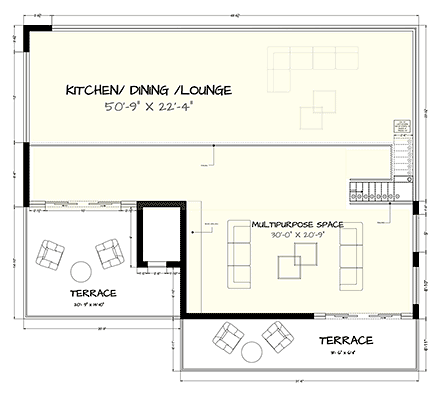 Contemporary, Modern House Plan 102209 with 4 Beds, 4 Baths, 2 Car Garage Second Level Plan