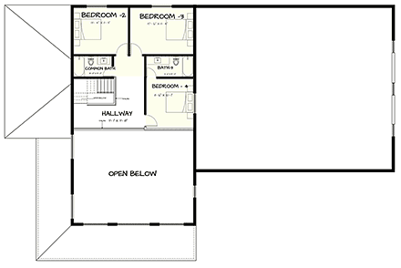 Barndominium, Contemporary, Country, Farmhouse House Plan 102216 with 4 Beds, 4 Baths, 3 Car Garage Second Level Plan