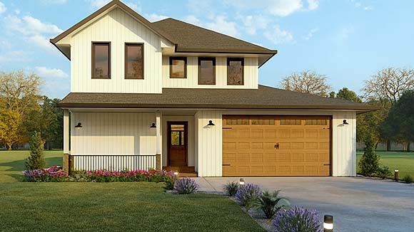 Contemporary, Farmhouse, Traditional House Plan 102218 with 4 Beds, 3 Baths, 2 Car Garage Elevation