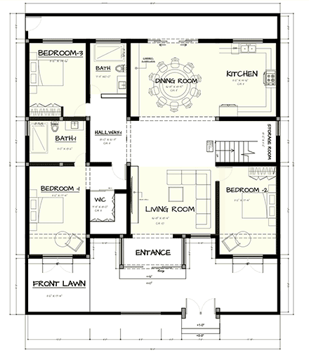 Coastal, European, Florida, Modern House Plan 102220 with 6 Beds, 4 Baths First Level Plan