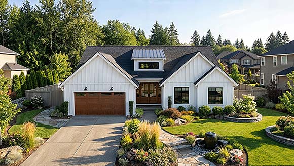 Contemporary, Farmhouse, Ranch House Plan 102302 with 3 Beds, 2 Baths, 2 Car Garage Elevation