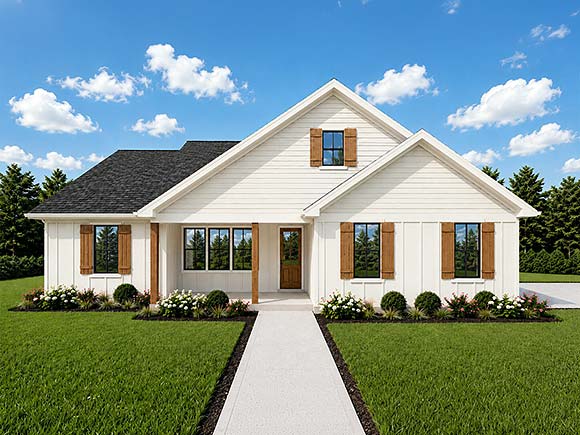 Contemporary, Farmhouse, Ranch, Traditional House Plan 102311 with 3 Beds, 2 Baths, 2 Car Garage Elevation