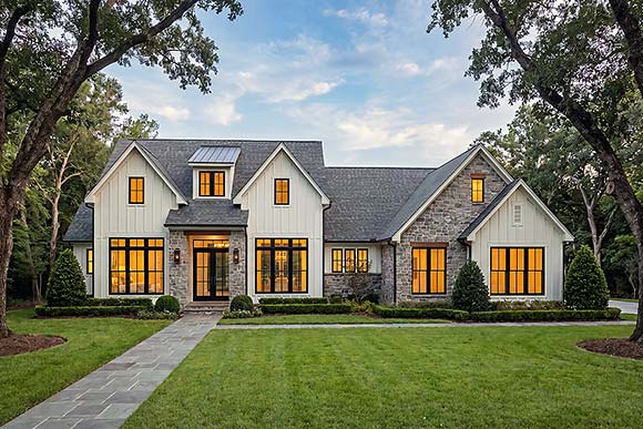 Contemporary, Southern House Plan 102403 with 3 Beds, 4 Baths, 2 Car Garage Elevation