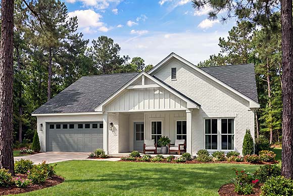 Country, Farmhouse, Southern, Traditional House Plan 102406 with 3 Beds, 2 Baths, 2 Car Garage Elevation