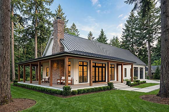 Barndominium, Country, Southern House Plan 102407 with 4 Beds, 3 Baths, 3 Car Garage Elevation