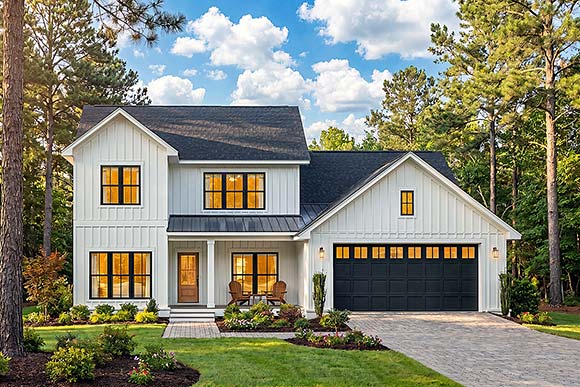 Country, Farmhouse, Traditional House Plan 102410 with 4 Beds, 3 Baths, 2 Car Garage Elevation
