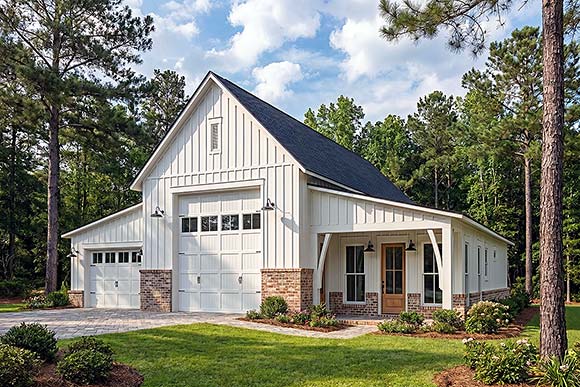Country, Farmhouse, Southern Garage-Living Plan 102416 with 1 Beds, 1 Baths, 2 Car Garage Elevation
