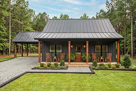 Contemporary, Country, Farmhouse, Traditional House Plan 102427 with 3 Beds, 2 Baths, 2 Car Garage Elevation