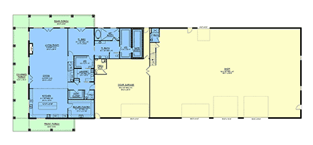 Barndominium, Country, Farmhouse, Modern, New American House Plan 102500 with 3 Beds, 4 Baths, 6 Car Garage First Level Plan