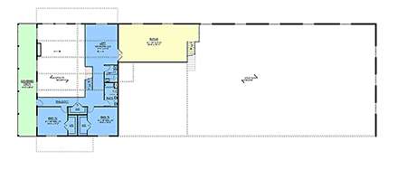 Barndominium, Country, Farmhouse, Modern, New American House Plan 102500 with 3 Beds, 4 Baths, 6 Car Garage Second Level Plan