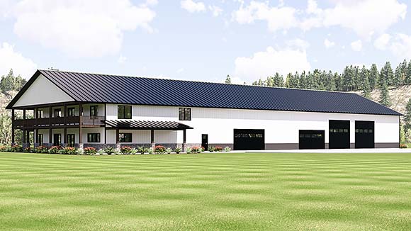 Barndominium, Country, Farmhouse, Modern, New American House Plan 102500 with 3 Beds, 4 Baths, 6 Car Garage Elevation