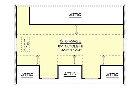Country, Craftsman, Traditional 2 Car Garage Plan 102504 Second Level Plan
