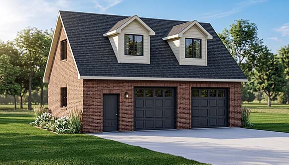 Country, Craftsman, Traditional 2 Car Garage Plan 102504 Elevation