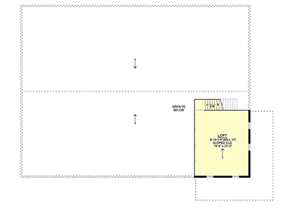 Barndominium, Country, Craftsman, Farmhouse Garage-Living Plan 102505, 3 Car Garage Second Level Plan