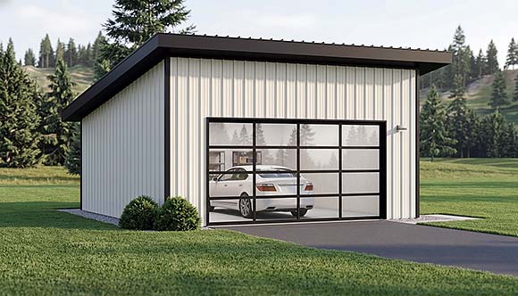 Contemporary, Craftsman, Modern 2 Car Garage Plan 102506 Elevation