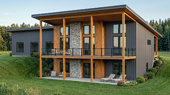 Coastal, Contemporary, Modern House Plan 102510 with 1 Beds, 2 Baths, 3 Car Garage Elevation