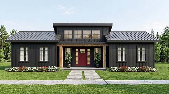 Contemporary, Craftsman, Modern House Plan 102516 with 1 Beds, 2 Baths Elevation